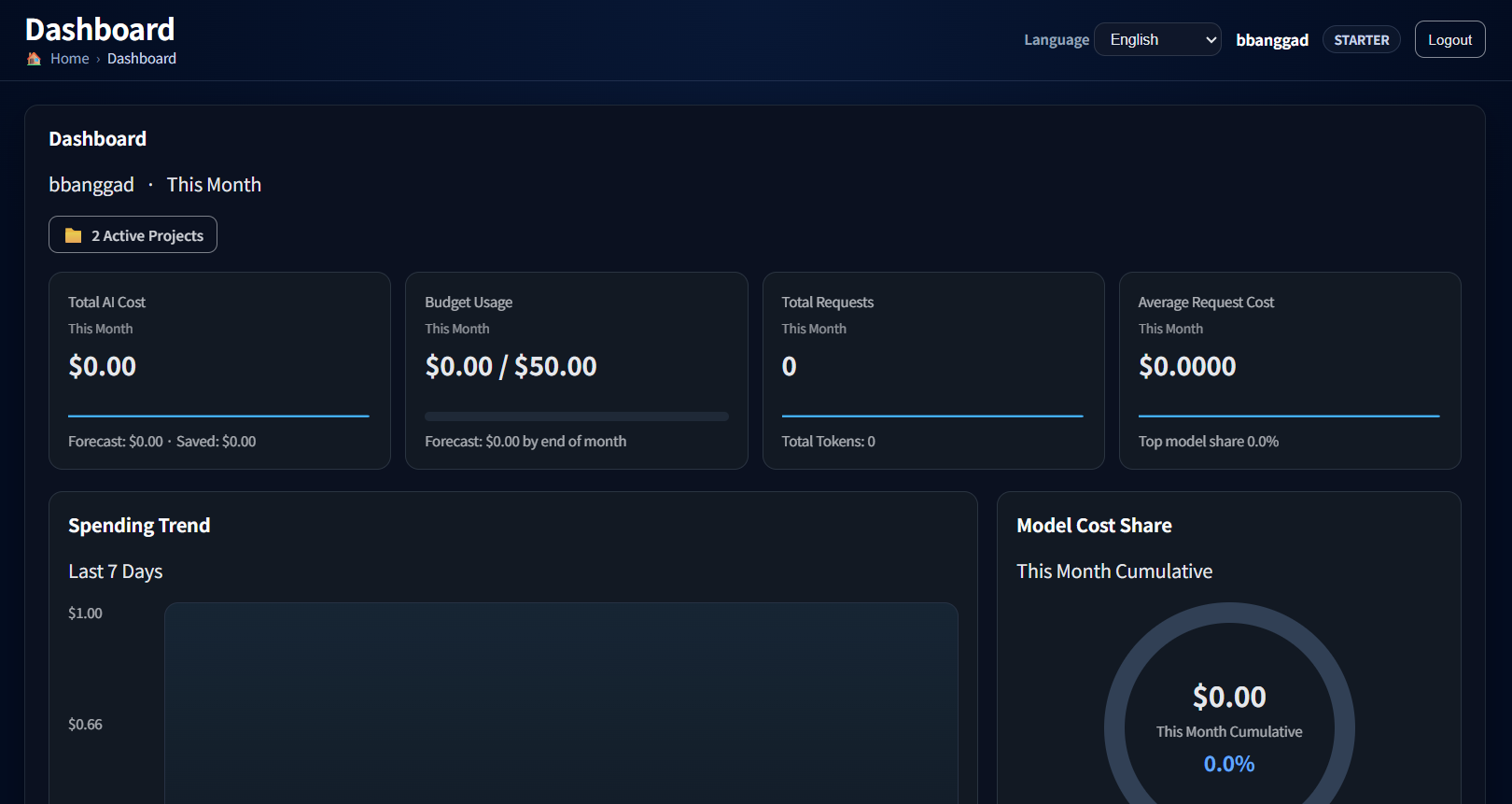 AIGatewayX dashboard screen preview